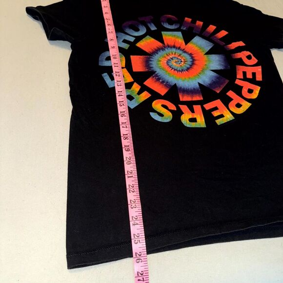 Red Hot Chili Peppers Graphic Tee Adult Small Black Tie Dye Logo Unisex RHCP - Picture 5 of 6
